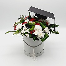 Graduation flower arrangement - white