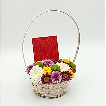 Quran and Flowers Basket - Red - Small