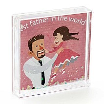 Best Father In The World- Glitter Frame (10.5x10.5cm)