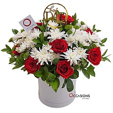 Best Dad Ever Flower Arrangement - White