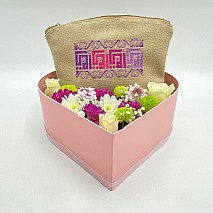Mom's Embroidery Bag and Flowers Bundle from Khoyoot -تنسيقة حقيبة أمي مع الورد		