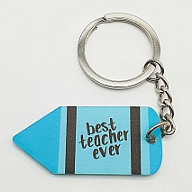 Best Teacher Ever Blue Keychain