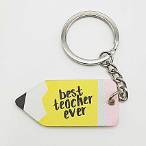 Best Teacher Ever yellow Keychain