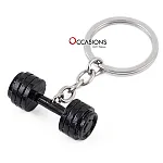 Black Dumbbell Keychain