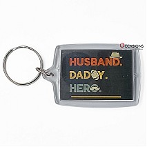 Husband, Dad, Hero Keychain