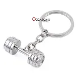 Silver Dumbbell Keychain