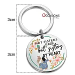 Sisters By Heart Floral Keychain