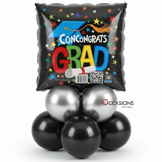 Congrats Grad Square Balloons Centerpiece