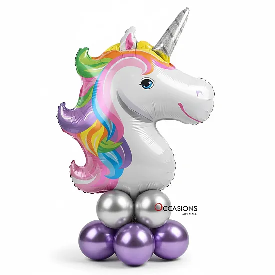 White Unicorn Balloons Centerpiece
