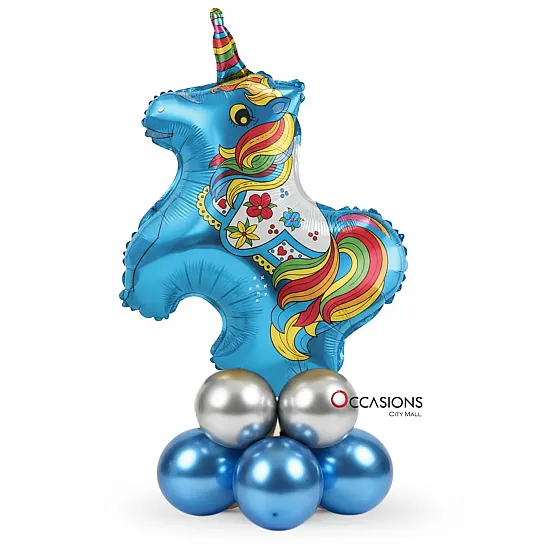 Rainbow Unicorn Balloons Centerpiece