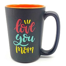 Love You Mom Black Mug 
