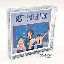Best Teacher Ever Frame - Glitter Frame (10.5 x 10.5 cm)