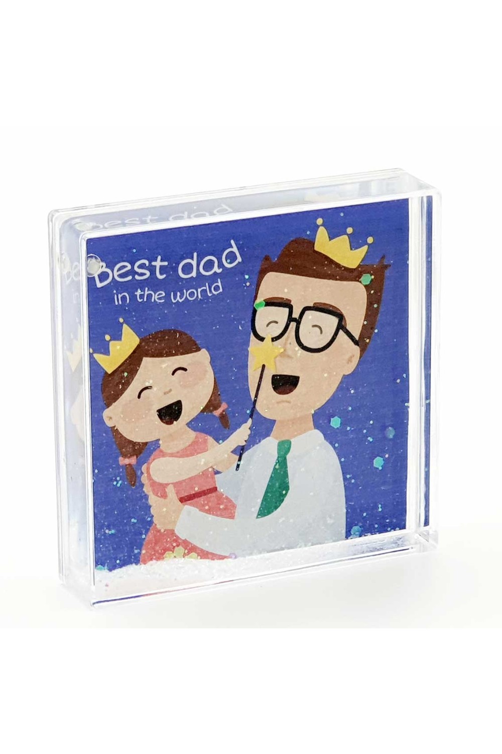 Best Dad in the World - Glitter Frame