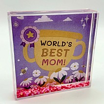 World's Best Mom - Glitter Frame (10.5 x 10.5 cm)