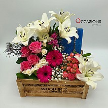 Quran and Flowers Arrangement -L- Blue