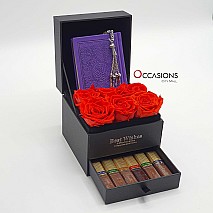 Quran with Roses Drawer Arrangement (Purple)