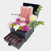 Quran with Dates Drawer Arrangement – Pink