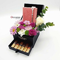 Quran With Merci Chocolate Drawer Arrangement – Pink