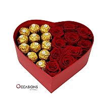 Red Roses & Ferrero Heart