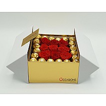 With Love Arrangement- Red Roses and Ferrero -1