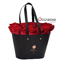 Roses Black Basket