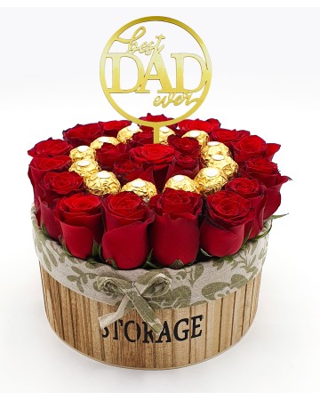 Best Dad Ever roses & chocolate arrangement