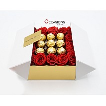 With Love Arrangement - Red Roses and Ferrero -2