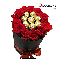 Roses Black Box with Ferrero