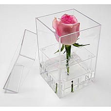 Acrylic Single Rose Box (Pink)