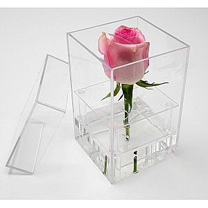Acrylic Single Rose Box (Pink)