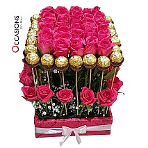 Roses - Ferrero Rocher Bouquet - Pink 