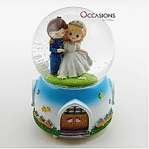 Bride & Groom Snow Globe (with Light)