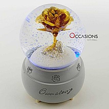 Gold Rose Snow Globe (with light)