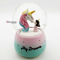Stars Unicorn Snow Globe (with light)