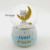 Moon Cat Snow Globe (with light)