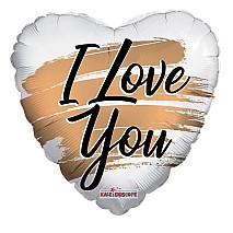 I Love You Gold Brush Matte Balloon