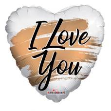 I Love You Gold Brush Matte Balloon