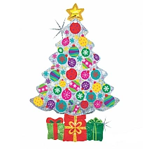 Sparkling Ornaments Tree Balloon