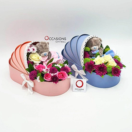 Baby girl Basket Flowers