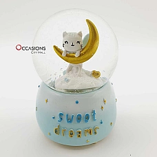 Moon Cat Snow Globe (with light)