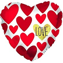 Love On A Gold Heart Balloon