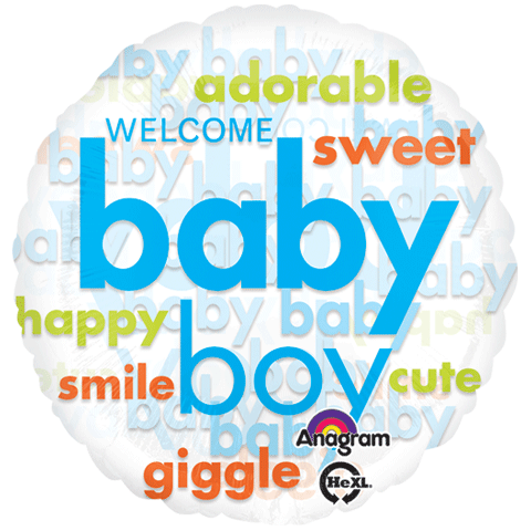 Baby Boy Word Cloud Balloon