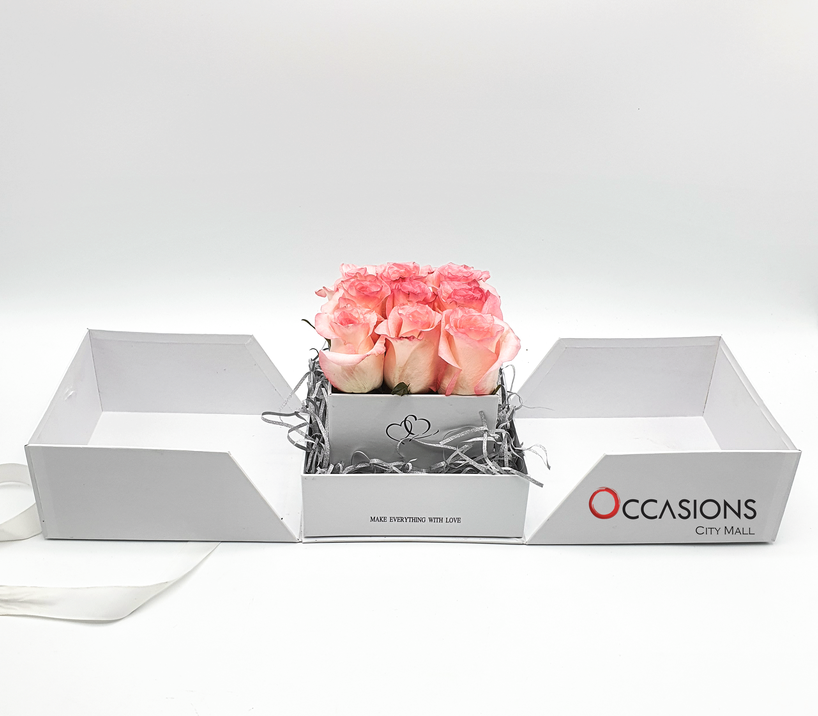 Surprise Box with Pink Roses