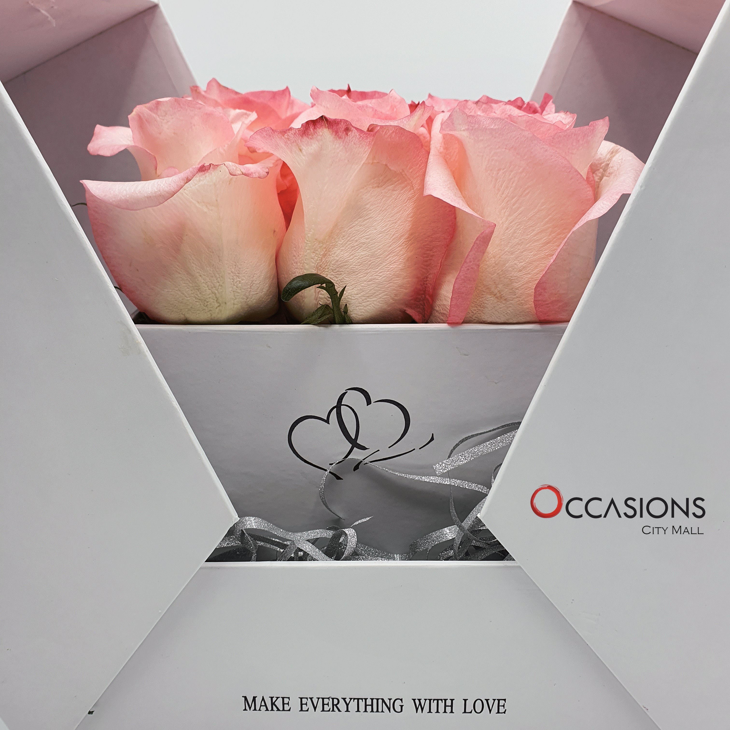 Surprise Box with Pink Roses