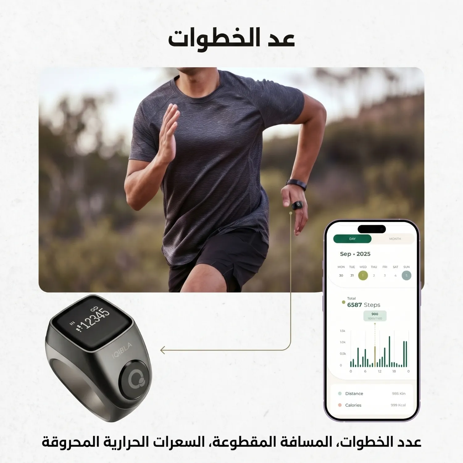 خاتم جود 3 يعدّ الخطوات والمسافة والسعرات الحرارية